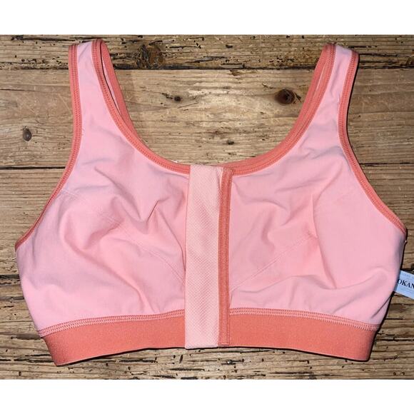 Syrokan Womens Size 36C Orange Color Block Front Zip Sports Bra NWT - Picture 5 of 7